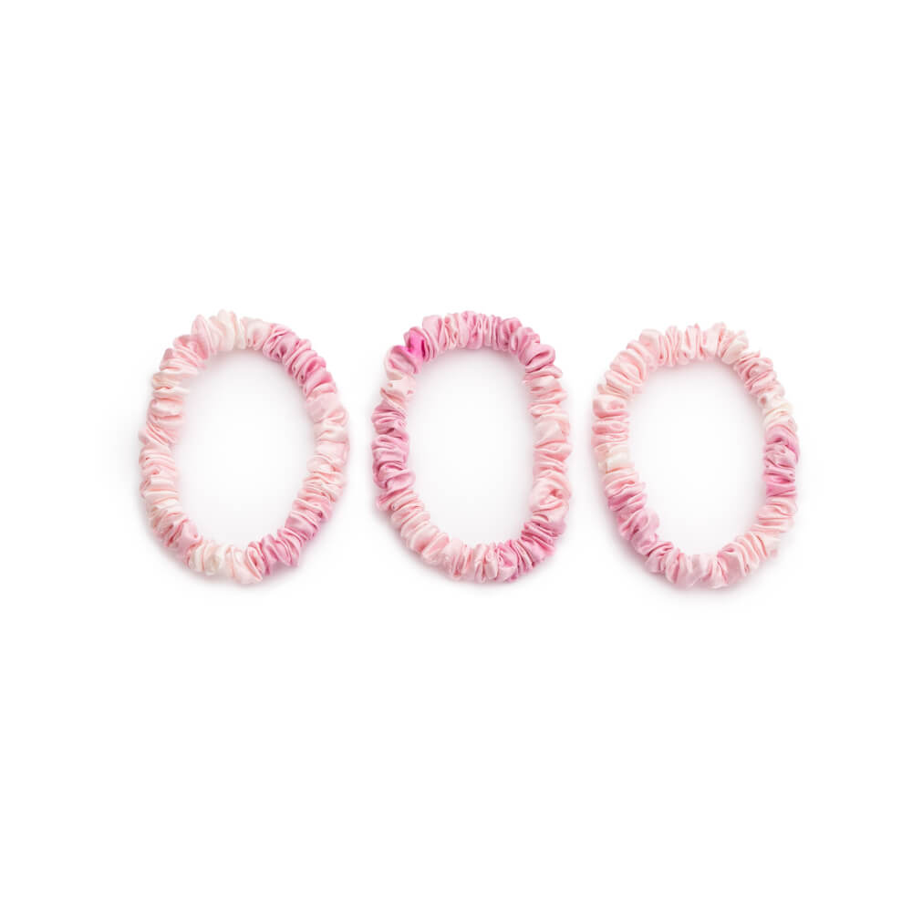Blissy Skinny Scrunchies - Pink Tie-Dye