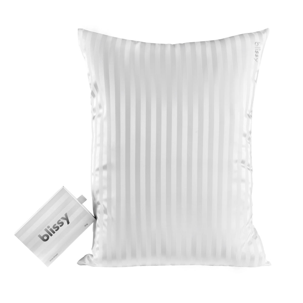 Pillowcase - White Striped - King