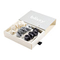 Blissy Scrunchies - White, Gray, Silver