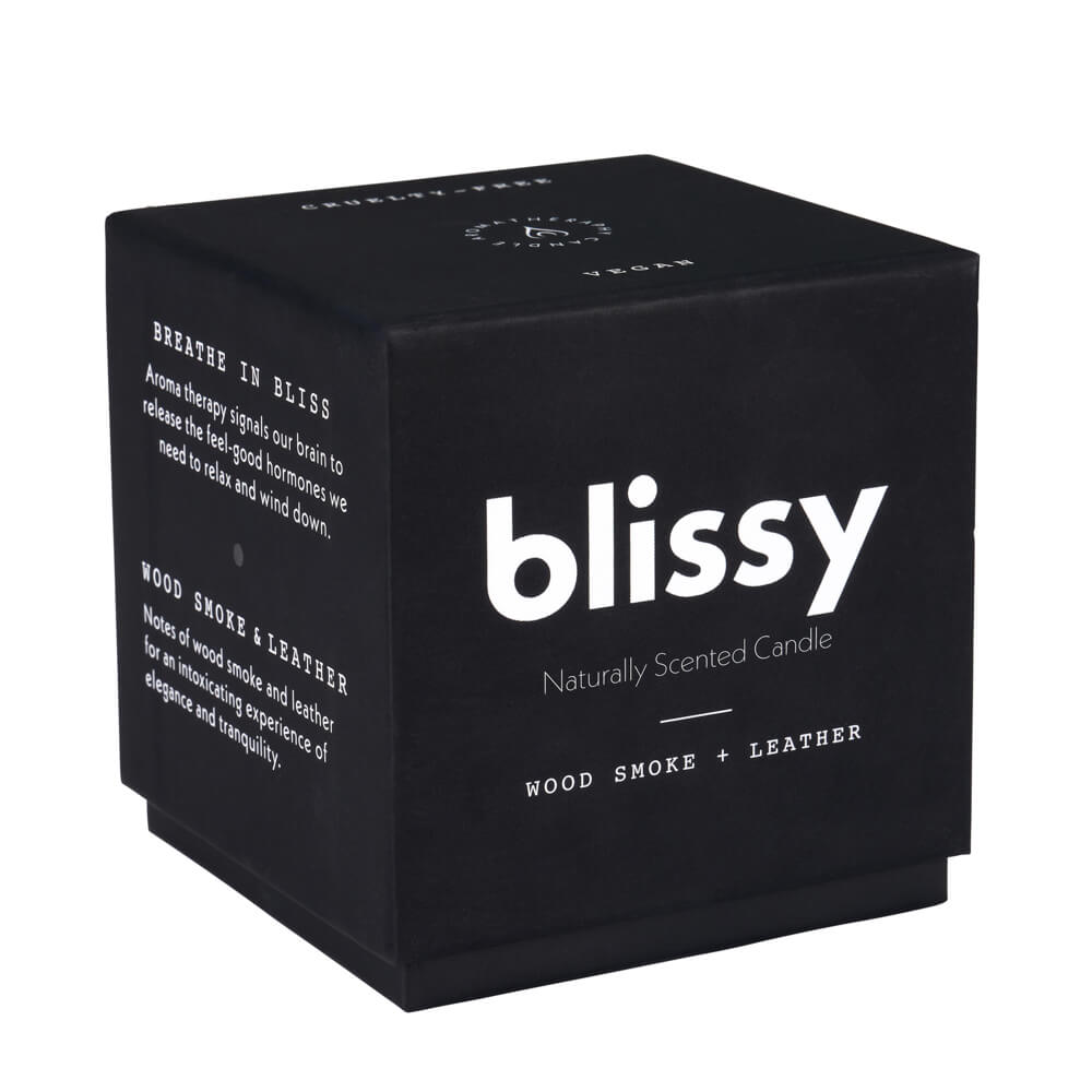 Blissy Candle - Woodsmoke & Leather