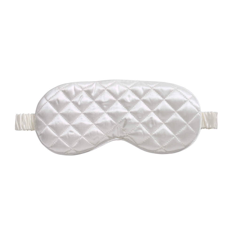 Sleep Mask - White - Diamond Quilted