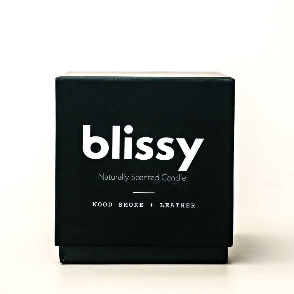 Blissy Candle - Woodsmoke & Leather